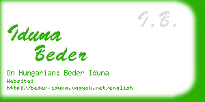 iduna beder business card